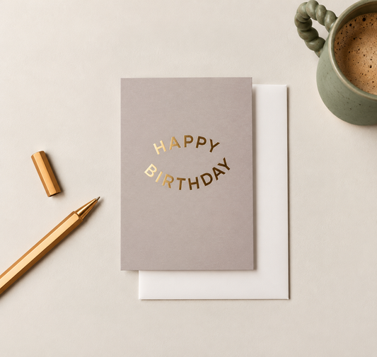 Happy Birthday Gold Foil Greetings Card