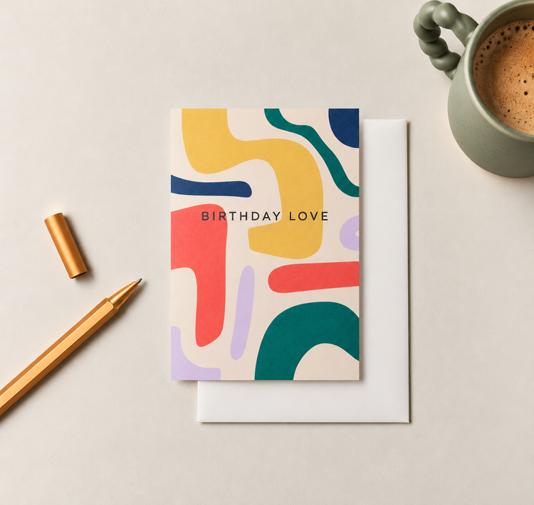 Happy Birthday Abstract Greetings Card